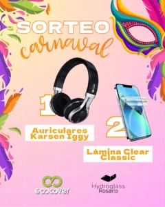 Sorteo de Carnaval con Ecocover: Gana Auriculares Karsen Iggy y una Lámina Clear Classic