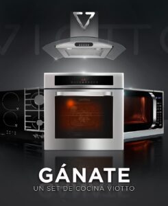 Imagen promocional del Concurso Viotto 2025 con el premio: un set de electrodomésticos de cocina de la marca Viotto.