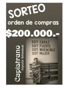 Imagen promocional del Sorteo Capistrano Día de la Mujer 2025 con el premio: una orden de compra de $200.000.