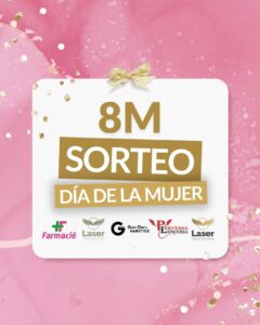 Imagen promocional del Sorteo Farmacié Farmacia Día de la Mujer 2025 con los premios detallados.